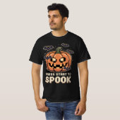 Press Start to Spook - Pixel Kürbis Halloween Tシャツ (正面フル)