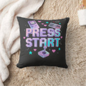 Press Start Y2K レトロゲーム アーケードクローム 90年代 ゲーム クッション (ブランケット)