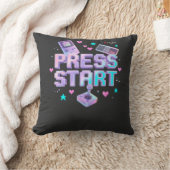 Press Start Y2K レトロゲーム アーケードクローム 90年代 ゲーム クッション (ブランケット)