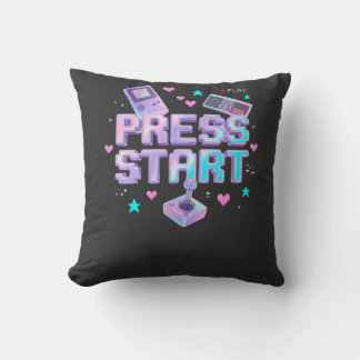 Press Start Y2K レトロゲーム アーケードクローム 90年代 ゲーム クッション