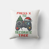 Press X to Decorate Tree ゲーマー用クリスマスピロー | クッション (裏面)