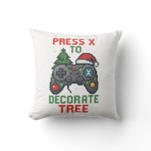 Press X to Decorate Tree ゲーマー用クリスマスピロー | 