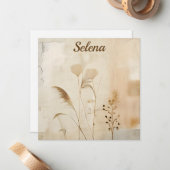 Pressed Flowers and Grass ノートカード (正面/裏面インサイチュ)