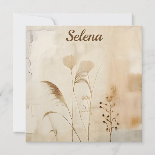 Pressed Flowers and Grass ノートカード (正面)