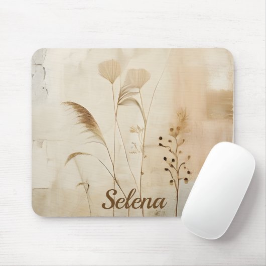 Pressed Flowers and Grass Mouse Pad マウスパッド (マウス)