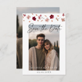 Pressed flowers and photo セーブザデート