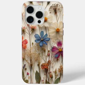 Pressed Flowers Design Clear Floral Phone Case Cov iPhone 15 Pro Maxケース