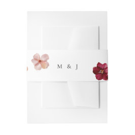 Pressed Red Pink and Cream, floral Wedding 招待状ベリーバンド