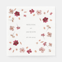 Pressed Red Pink and Cream, floral Wedding design