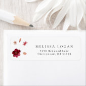 Pressed Red Pink and Cream, floral Wedding design ラベル (インサイチュ)