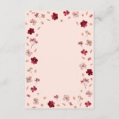 Pressed Red Pink and Cream, floral Wedding Details エンクロージャーカード (裏面)