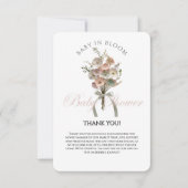 Pressed Wildflower Baby in Bloom Boho Baby Shower サンキューカード (正面)