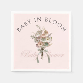Pressed Wildflower Baby in Bloom Boho Baby Shower スタンダードカクテルナプキン