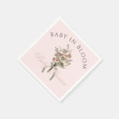 Pressed Wildflower Baby in Bloom Boho Baby Shower スタンダードカクテルナプキン (角)