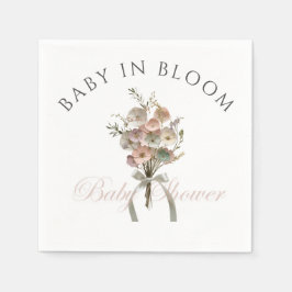 Pressed Wildflower Baby in Bloom Boho Baby Shower スタンダードカクテルナプキン