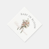 Pressed Wildflower Baby in Bloom Boho Baby Shower スタンダードカクテルナプキン (角)