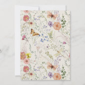 Pressed Wildflower Floral Frame 50th Birthday Invi 招待状 (裏面)