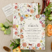 Pressed Wildflower Love In Bloom Bridal Shower 招待状