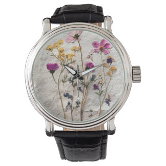 Pressed Wildflower Pastel Nature Watch 腕時計
