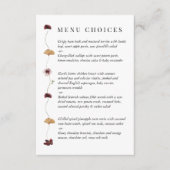 Pressed Wildflower Wedding Menu Choices Card エンクロージャーカード (正面)