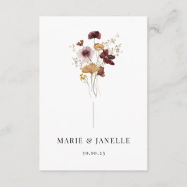 Pressed Wildflower Wedding Menu Choices Card エンクロージャーカード