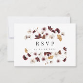 Pressed Wildflower Wedding RSVP Card (正面)