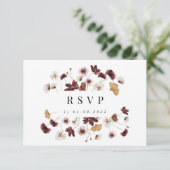 Pressed Wildflower Wedding RSVP Card (スタンド正面)