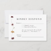 Pressed Wildflower Wedding RSVP Card (裏面)