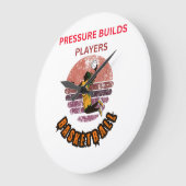 Pressure Builds Players Basketball Motivational De ラージ壁時計 (傾斜)
