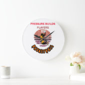Pressure Builds Players Basketball Motivational De ラージ壁時計 (ホーム)