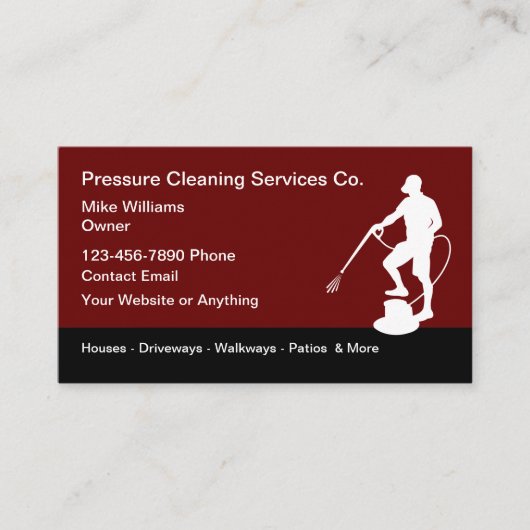 Pressure Cleaning Services Modern Business Cards 名刺 (正面)