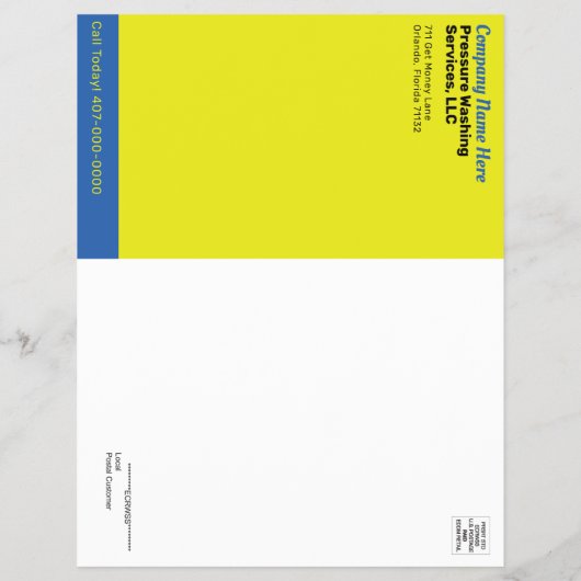 Pressure Power Washing Flyer EDDM Template チラシ (裏面)