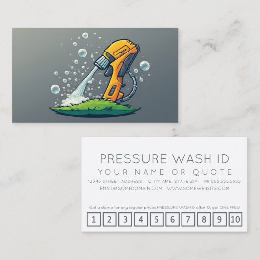 PRESSURE WASHER customer loyalty punch card ロイヤリティカード (正面/裏面)