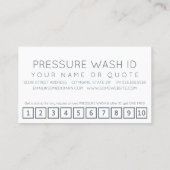 PRESSURE WASHER customer loyalty punch card ロイヤリティカード (裏面)