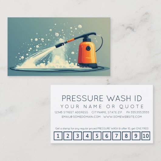 PRESSURE WASHER customer loyalty punch card ロイヤリティカード (正面/裏面)