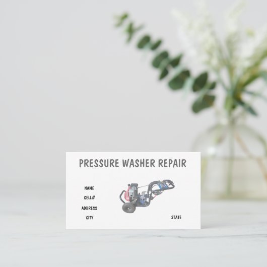 Pressure Washer Repair 名刺 (スタンド正面)