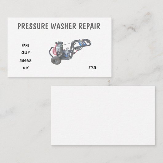 Pressure Washer Repair 名刺 (正面/裏面)