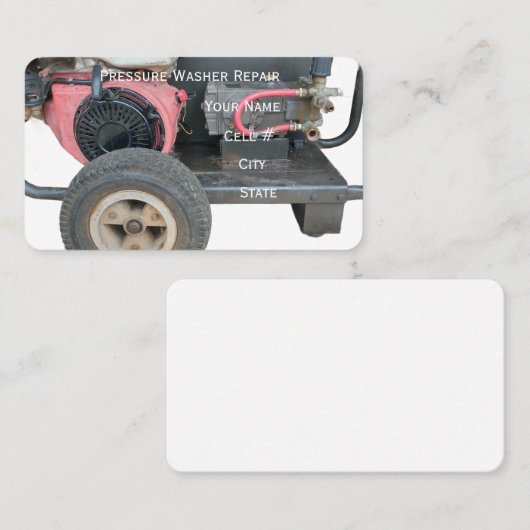 Pressure Washer Repair Business Card 名刺 (正面/裏面)
