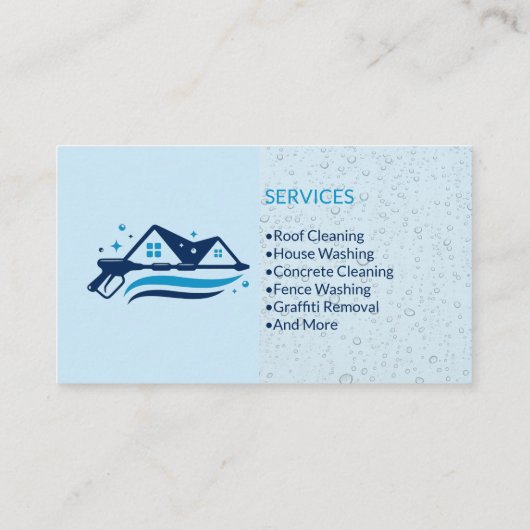 Pressure Washing Power Wash Cleaning Water Drops 名刺 (裏面)