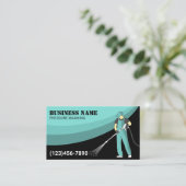 Pressure Washing Power Wash Modern Teal Cleaning 名刺 (スタンド正面)
