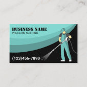 Pressure Washing Power Wash Modern Teal Cleaning 名刺 (正面)