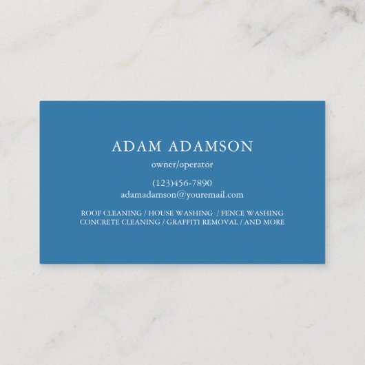 Pressure Washing Power Wash Professional Water 名刺 (裏面)