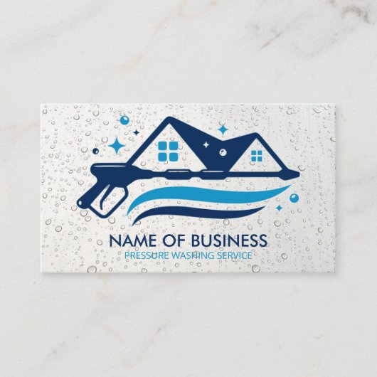 Pressure Washing Power Wash Water Drops 名刺 (正面)