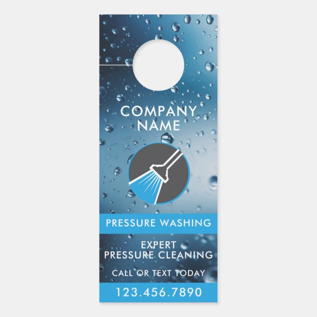 Pressure Washing Professional Power Wash QR Code ドアノブサイン (正面)