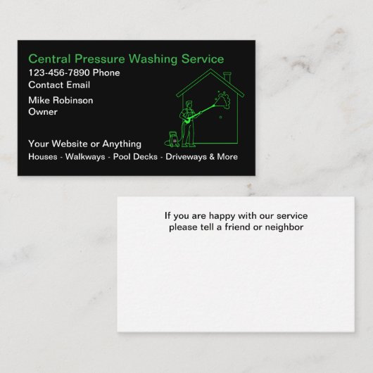 Pressure Washing Services Business Cards 名刺 (正面/裏面)