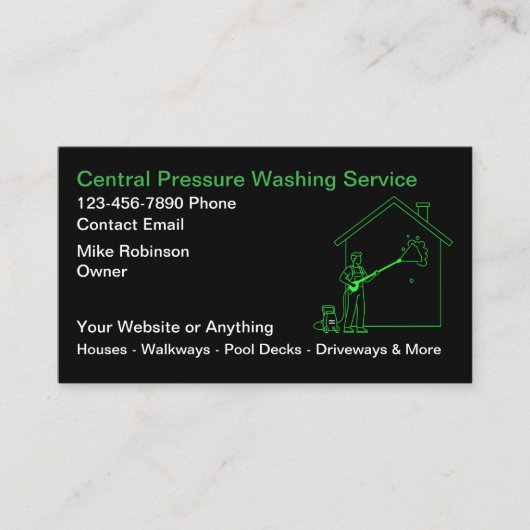 Pressure Washing Services Business Cards 名刺 (正面)