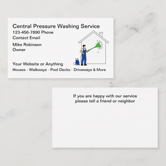 Pressure Washing Services Business Cards 名刺 (正面/裏面)
