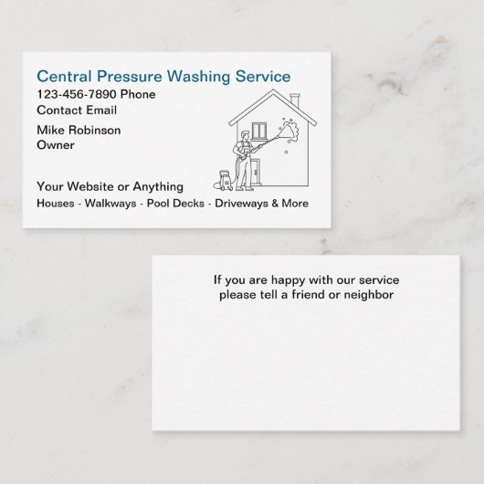 Pressure Washing Services Business Cards 名刺 (正面/裏面)