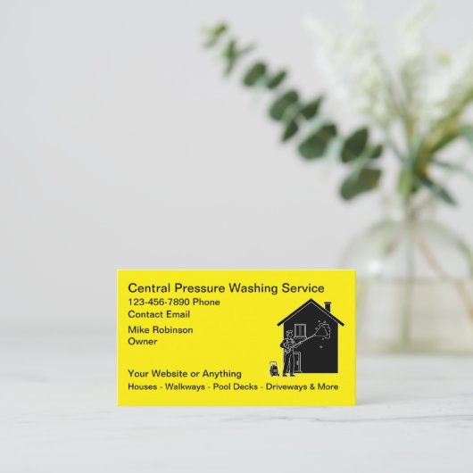 Pressure Washing Services Business Cards 名刺 (スタンド正面)