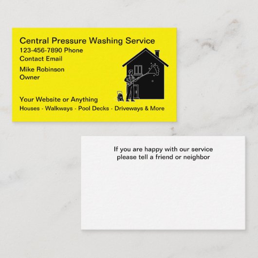 Pressure Washing Services Business Cards 名刺 (正面/裏面)
